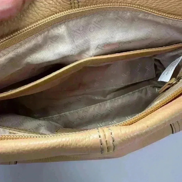 Tignanello Shoulder Bag Purse Handbag Genuine Leather Tan Brown - Picture 9 of 16